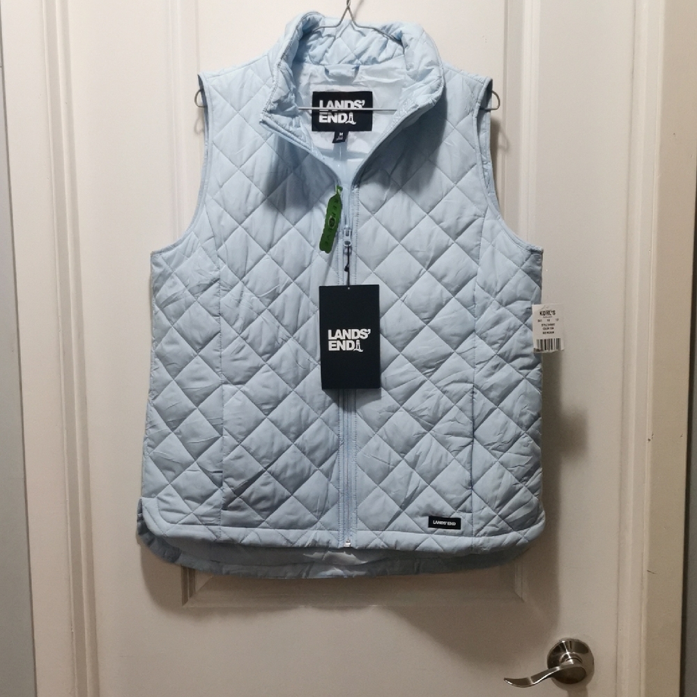 Lands' End Light‎ Blue Quilted Vest